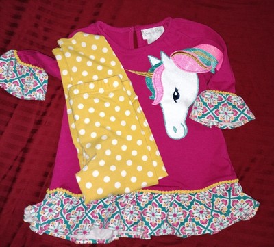 Emily Rose Toddler Girls Outfit size 4T unicorn EUC