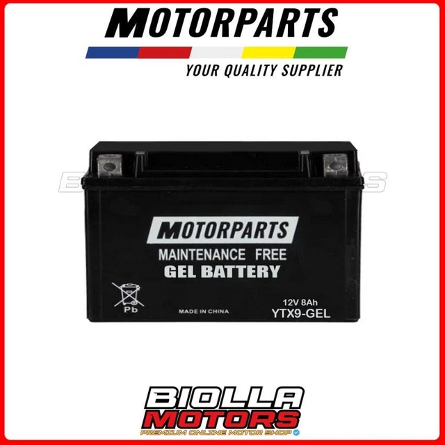 Batteria Motorparts Minarelli YTX9-BS 12V 8Ah - Per Suzuki Burgman 400 4T 99-02, Senza Manutenzione - Foto 8