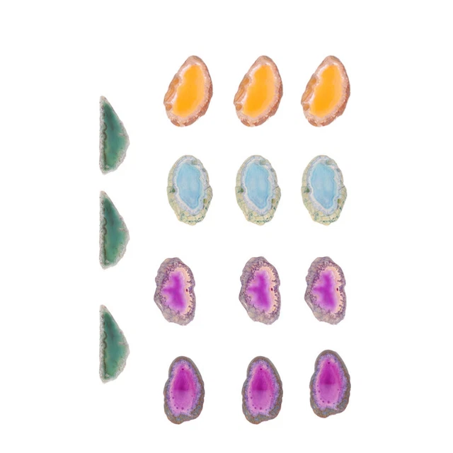 15 PCS Geode Schneidet Masse Achat Stein Scheiben Mit Löchern