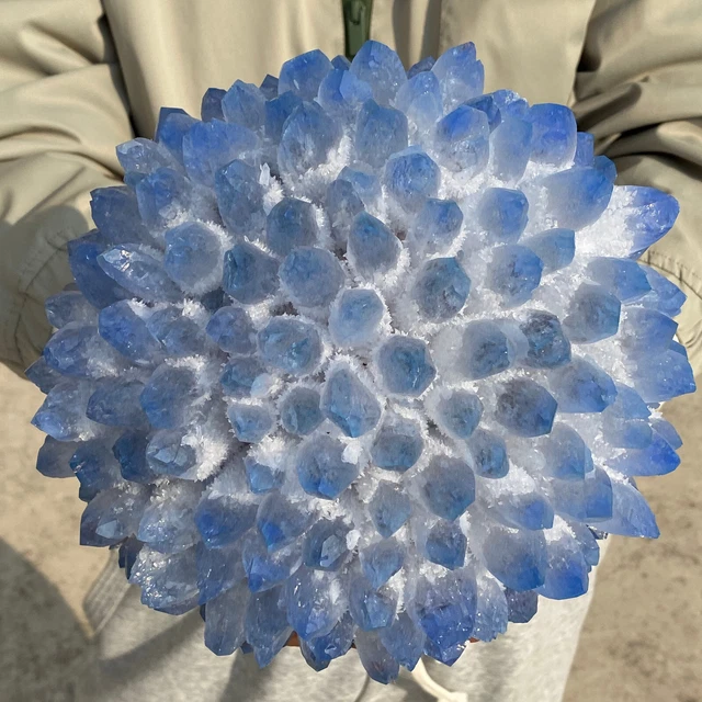 11.2LB New Find Blue Phantom Quartz Crystal Cluster Mineral Specimen Healing.