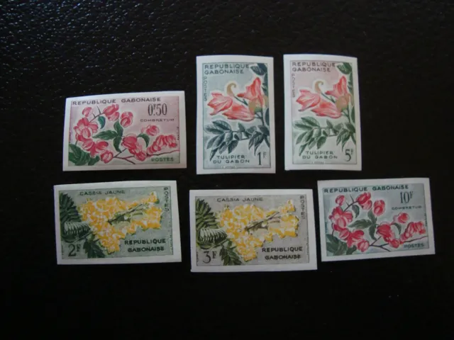 GABON - timbre - yvert et tellier n° 153 a 158 n** (non dentele) (A7) stamp