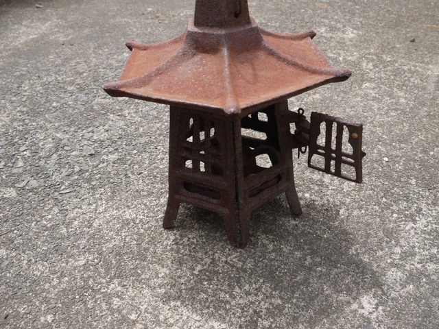 Tourou Iron Traditional Lamp Lantern Hexagon Buddhism Japanes Antique Retro