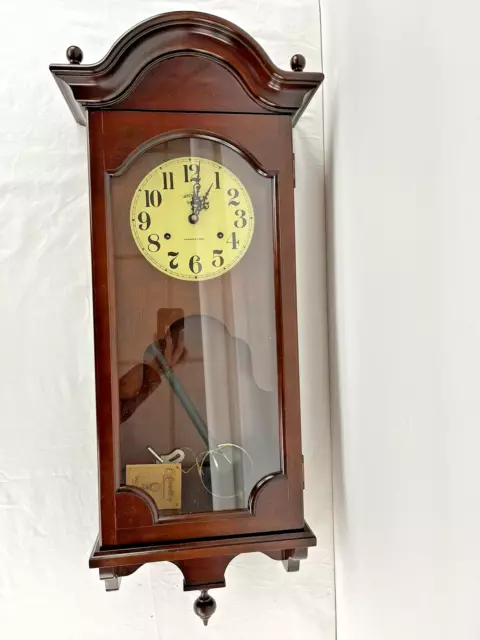 Vintage 1980s Hamilton Greenfield Manor Chime Wall Clock TESTED