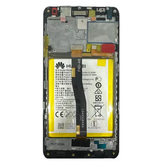 Original Honor 6X BLN-L21 LCD-Bildschirm & Digitizer +  Akku 02351BNB - Schwarz