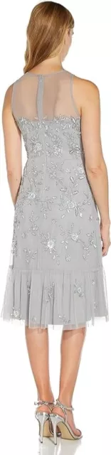 Adrianna Papell Women's Beaded Tea Length Dress 2