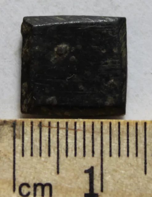 Rare Original Ancient exagium coin weight artifact intact Saint cross flower 2