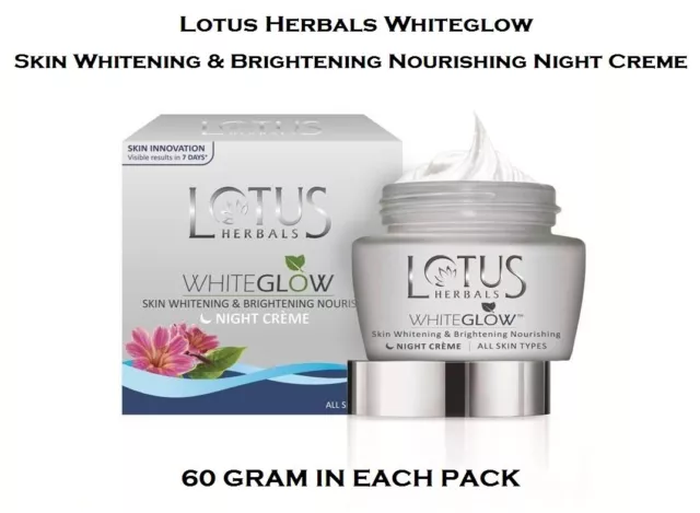 Neuf Lotus WHITEGLOW Peau Blanchissant & Éclaircissement Nourrissant Nuit Crème