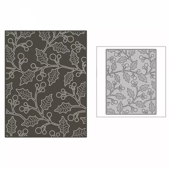 Holly Leaves Background Metal Cutting Dies Scrapbooking Making Embossing Stencil