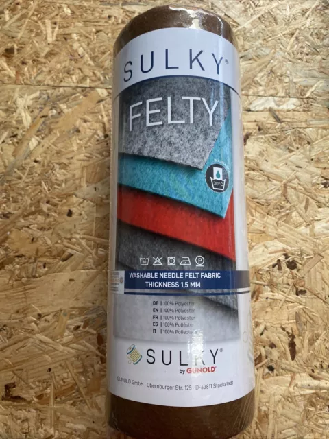 Stickvlies Sulky Felty 25cm x 3m in Braun