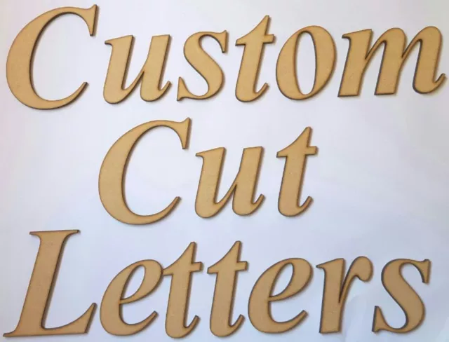 CUSTOM CUT MDF WOODEN LETTERS 4cm TALL 3mm THICK WOOD FONTS NAMES WORDS CUTOUT