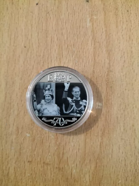 Queen Elizabeth II & Prince Philip 70 Years 2021 Gibraltar BU Half Crown Coin