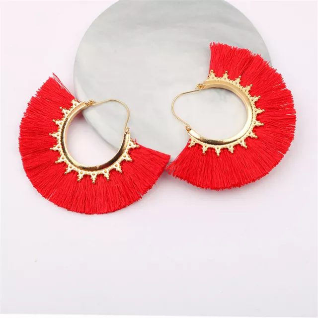 Fashion Retro Bohemian Ear Stud Hook Jewelry Long Tassel Dangle Women Earrings