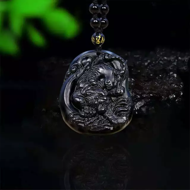 Jade Tiger Pendant Necklace Pendants Chinese Men Natural Jewelry Carved Black