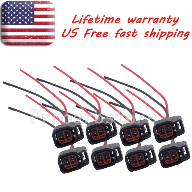 8*FUEL INJECTOR CONNECTOR Wiring Plug Clips For EV6EV14 USCAR Pigtail