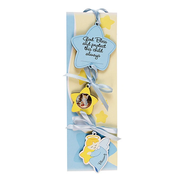 Bois Bébé Médaillon Ange Gardien Bénédiction / Prière Porte Cintre - Bébé Garçon