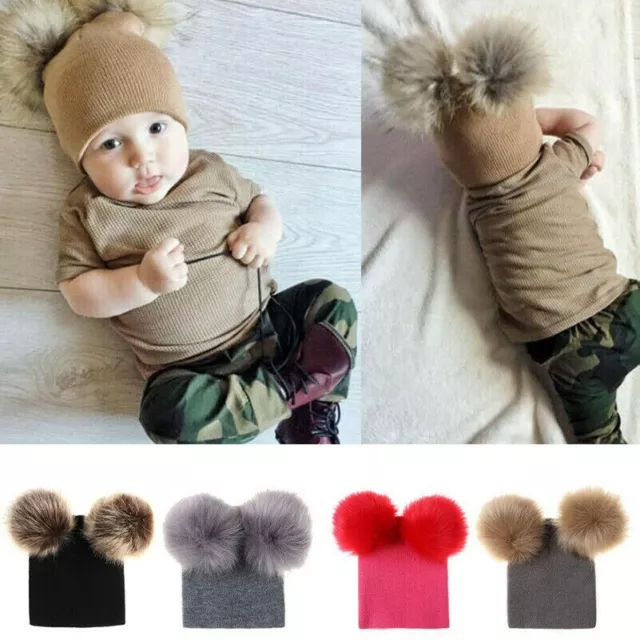 Cappello pompelmo bambino bambino inverno caldo lavorato a maglia bambino berretto neonato