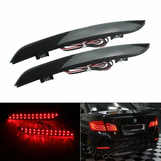 Red LED Rear Bumper Reflector Tail Stop Brake Light For BMW 5 Series F10 F11 F18