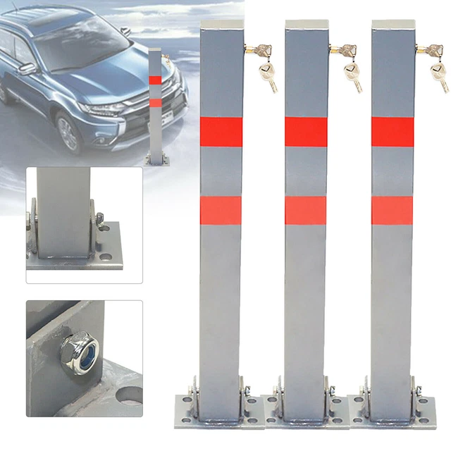 3x barriera di parcheggio bloccabile posta pieghevole parcheggio dissuasore vialetto di sicurezza posta