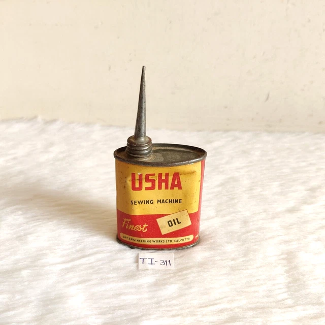 1950S VINTAGE USHA Sewing Machine Accessories Tin Oil Can Old
