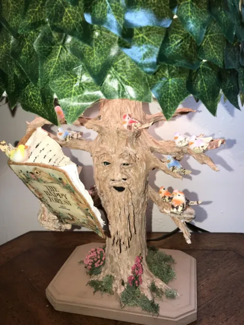 OOAK Hand Sculpted Happy Forest Tree Nursery Lamp