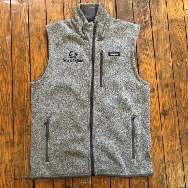 Patagonia Better Sweater Vest Men's Medium Stonewash Gray Logo Full Zip