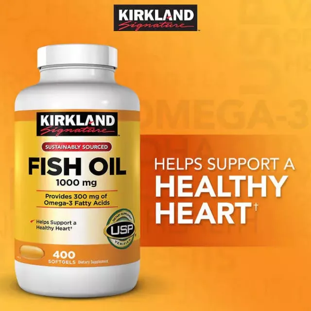 New Kirkland Signature Omega-3 Fish Oil 1000 mg 400 softgels - Free Shipping!