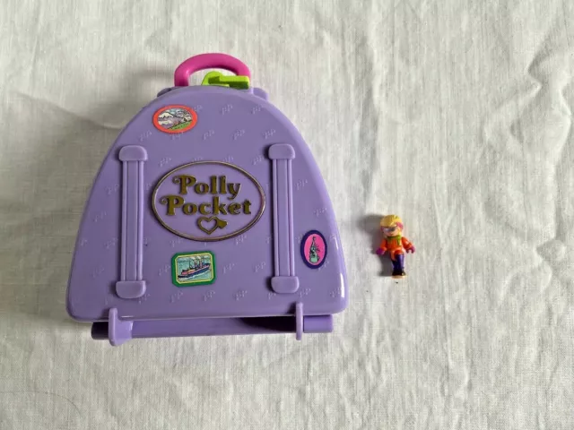 Polly Pocket Mini Snow Mountain Winter Hotel Ski Koffer Bluebird 1996