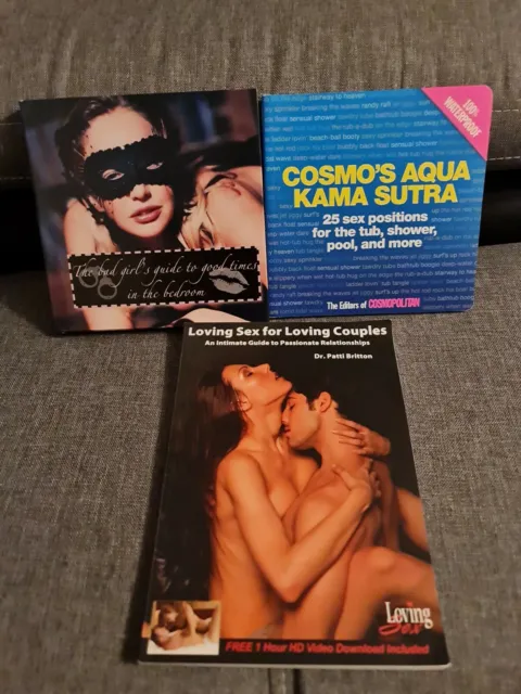 3 Books Topic Sex Love Relationships: Cosmo Kama Sutra Loving Sex Bad Girl Guide