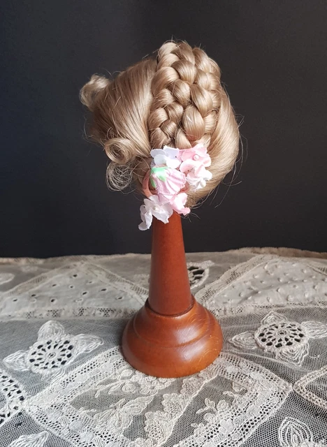 Perruque T5 (25.5 Cm) Bouclée En Cheveux Naturels Pour Poupée Ancienne