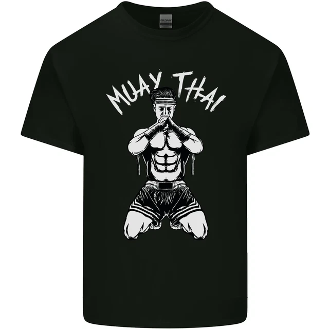 Muay Thai Fighter Mixed Martial Arts MMA Mens Cotton T-Shirt Tee Top