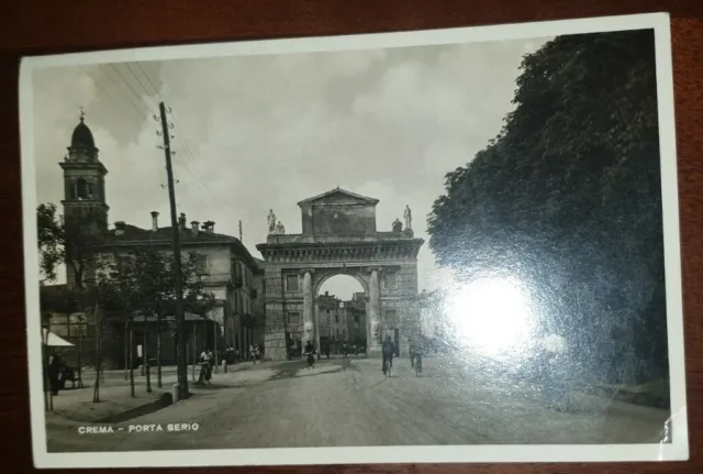 Cartolina d'epoca paesagg Italia Lombardia   Cremona Crema Porta Serio