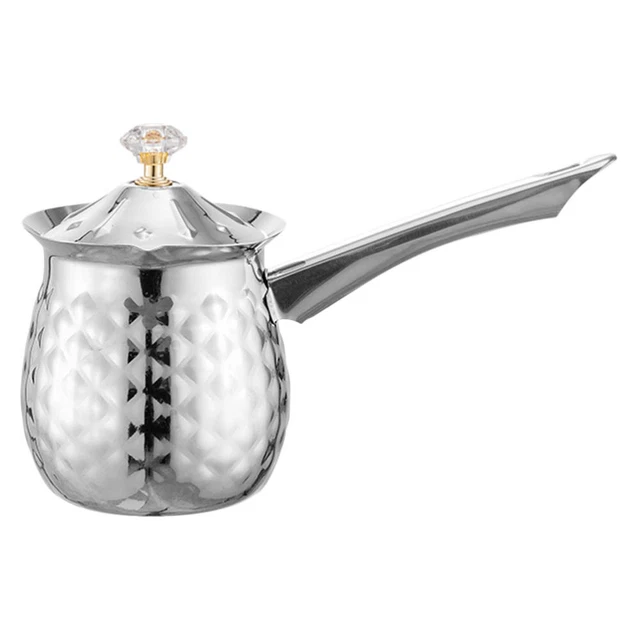 Contenedor de café espresso con taza de leche espumosa olla calentadora