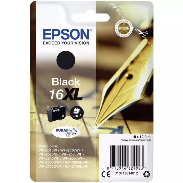 Cartuccia Epson 16 XL inchiostro nero penna originale