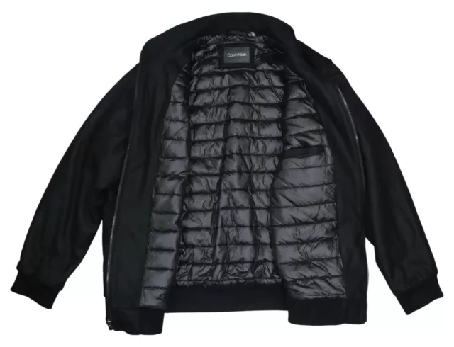 Calvin Klein Full Zip Wool Blend 2XLT Big & Tall Men's Bomber Jacket NWT Black 2