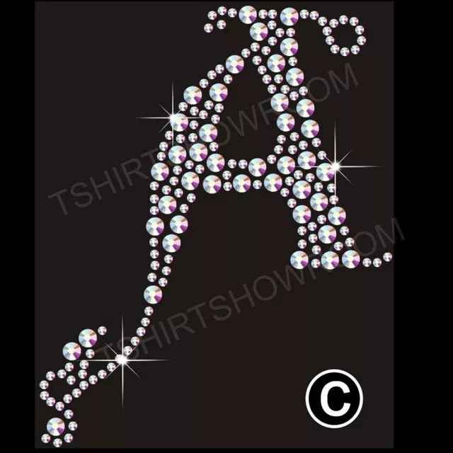 Folkular Letter A - Z Rhinestone/Diamanté Transfer Hotfix Iron on Motif Alphabet