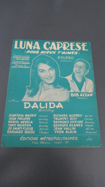 Partition Originale Dalida - Oh! La La - Année 1956 - État Complet