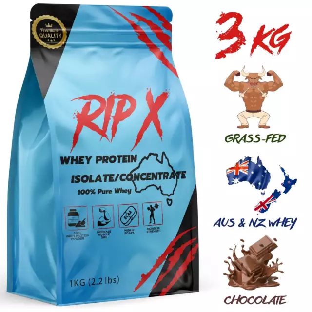 3KG Whey Protein Concentrate / Isolate Powder CHOCOLATE WPI WPC Grass-Fed