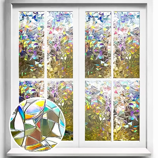 Window Film Stained Glass Film Frosted Privacy Window Decal Cling Window Sticker