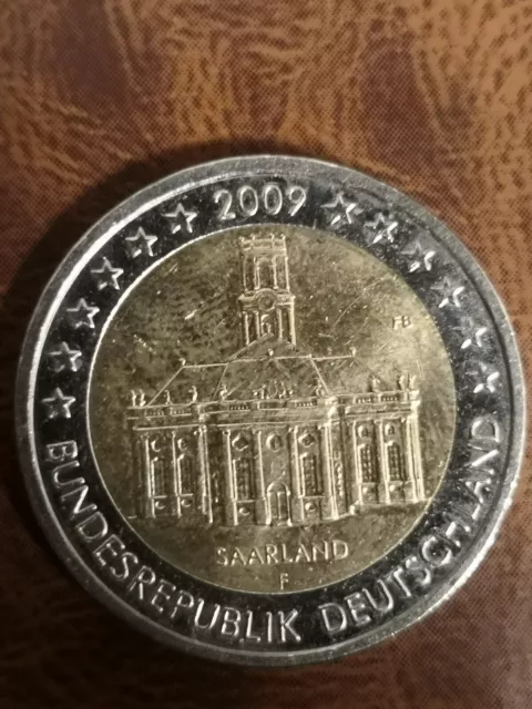 2 Euro Münze Ludwigskirche Saarbrücken Saarland 2009 Buchstabe F