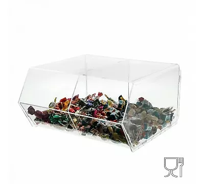 E-063 PC Bo”te ˆ bonbons en acrylique transparent ˆ 2 compartiments - Dimension