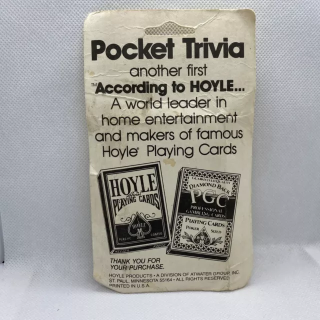 1984 Hoyle Pocket Movie Trivia Game Series 1 Cards Brand New SEALED 2