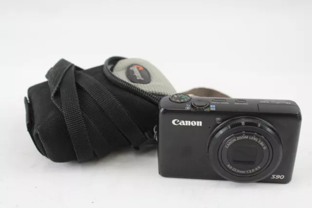 Canon Powershot S90 DIGITAL COMPACT CAMERA w/ Case WORKING