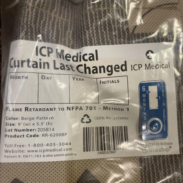 ICP Medical ICP-6200BP Hospital Patient Privacy Curtain Beige 66"x105" NEW