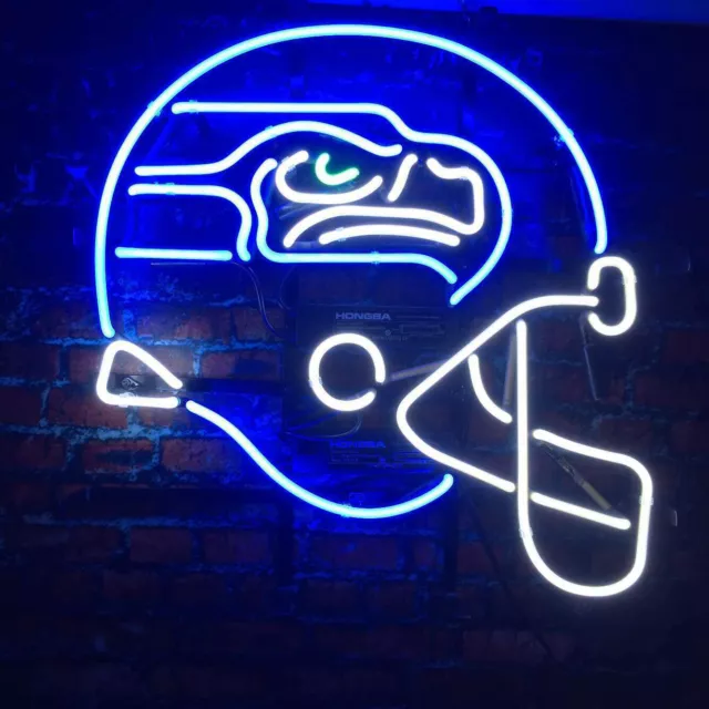 Seattle Seahawks Helmet Neon Sign Beer Bar Pub Man Cave Wall Decor 19x15