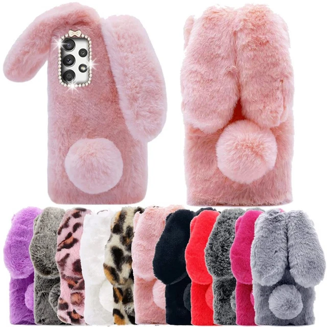 Coque téléphone en peluche lapin pour iPhone, Samsung, Motorola 3