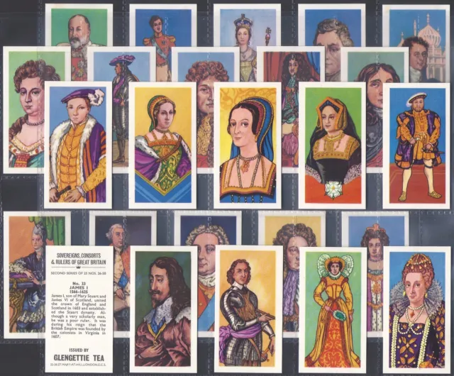 Glengettie (Tea)-Full Set- Sovereigns Consorts Great Britain 1970 (2Nd 25 Cards)