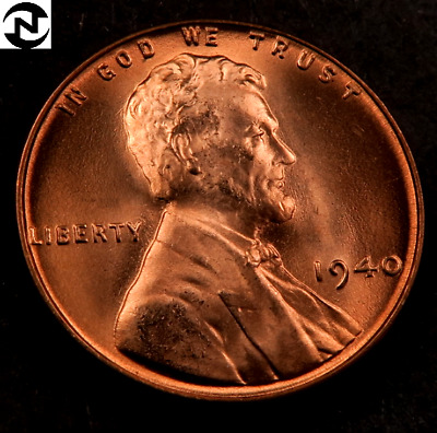 1940 Lincoln Wheat Penny Cent // Gem BU (red) // *Fresh OBW Coin* // 1 Coin