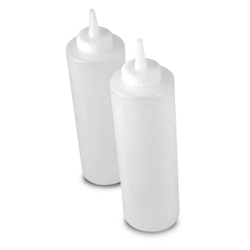 2-Pack Diner Style 24oz Clear Squeeze Bottles