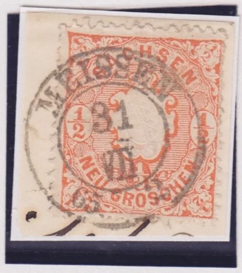 AD Sachsen Mi.-Nr. 15 idealer K2 Meissen Briefstück dekorativ 31 VII