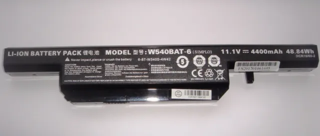 Batterie D'ORIGINE Clevo W540BAT-6 Simplo 6-87-W540S-4W42 3ICR19/65-2 GENUINE